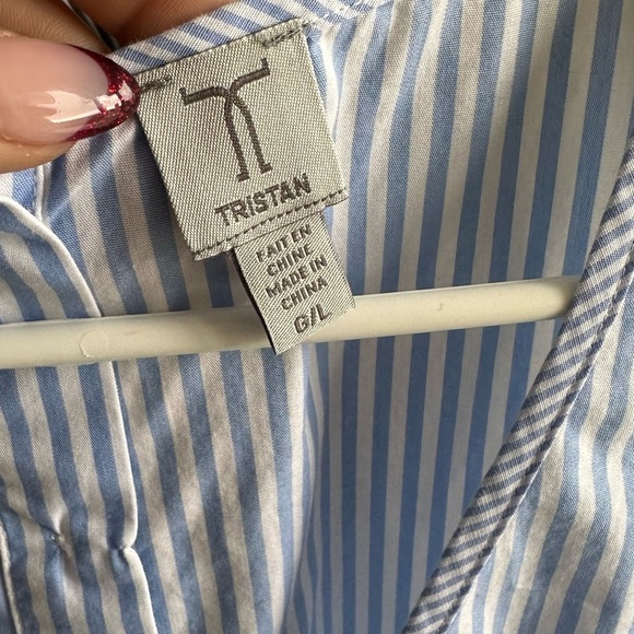 Tristan Blue and White Striped Tank Top - Picture 9 of 14